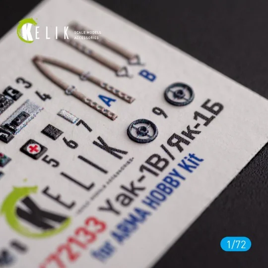 Yak-1B - interior 3D decals for Arma Hobby kit, 1/72 - Kelik K72133