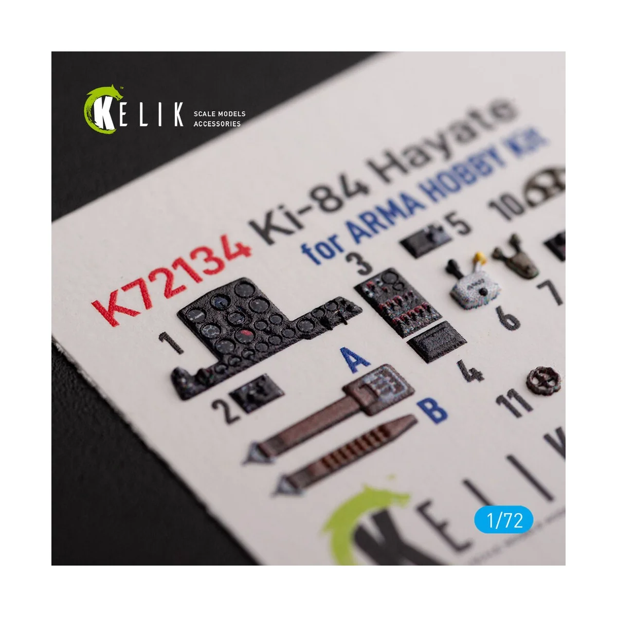 Ki-84 Hayate - interior 3D decals for Arma Hobby kit, 1/72 - Kelik ...