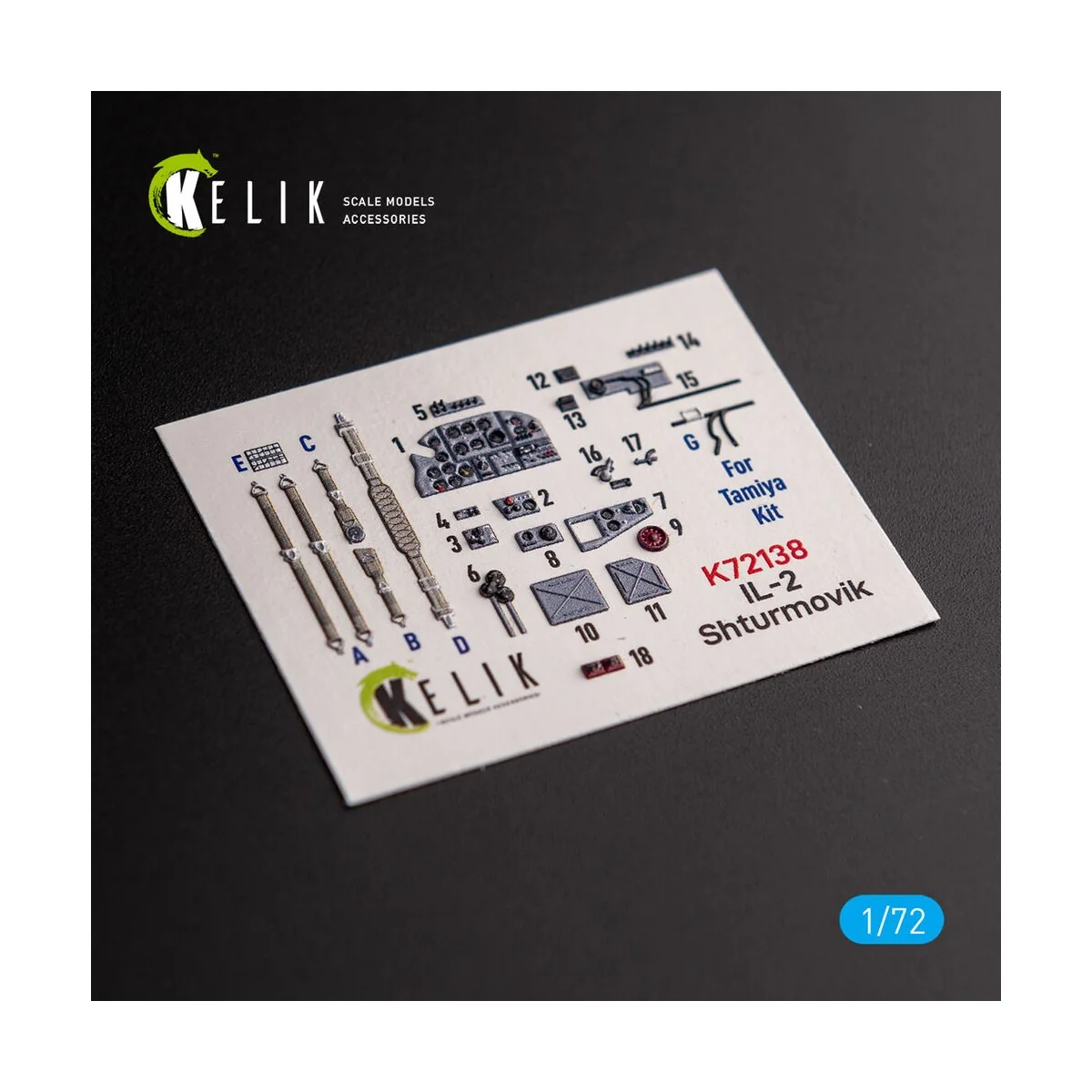 Il-2 Shturmovik - interior 3D decals for Tamiya kit, 1/72 - Kelik K...
