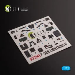 F-35B - interior 3D decals for Tamiya kit, 1/72 - Kelik K72141