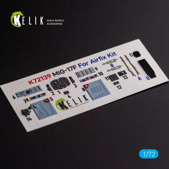 Mig-17 Fresco (Shenyang J5) - interior 3D decals for Airfix kit, 1/...