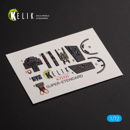 Super Etendard - interior 3D decals for Academy kit, 1/72 - Kelik K...