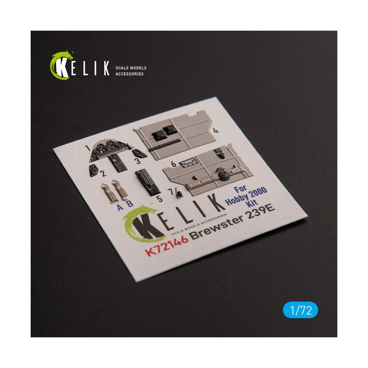 Brewster 239E - interior 3D decals for Hobby 2000/Hasegawa kit, 1/7...