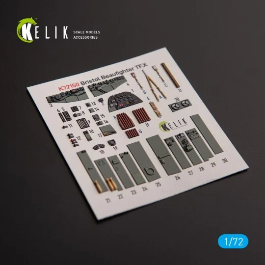 Bristol Beauhfighter TF.X - interior 3D decals for Airfix kit, 1/72...