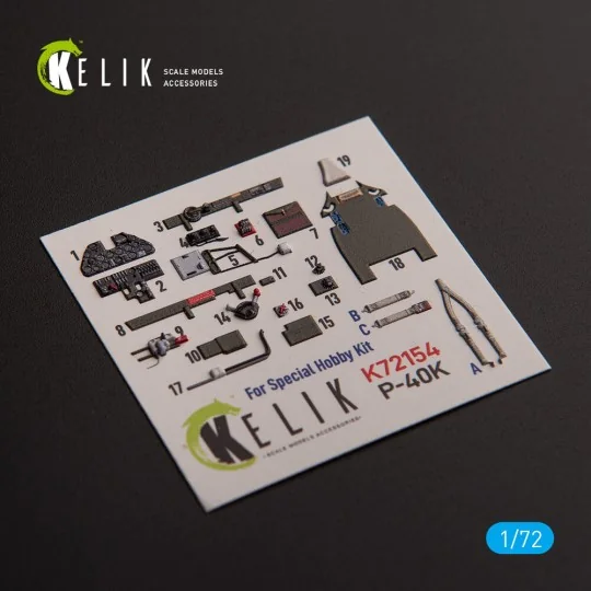 P-40K - interior 3D decals for Special Hobby kit, 1/72 - Kelik K72154