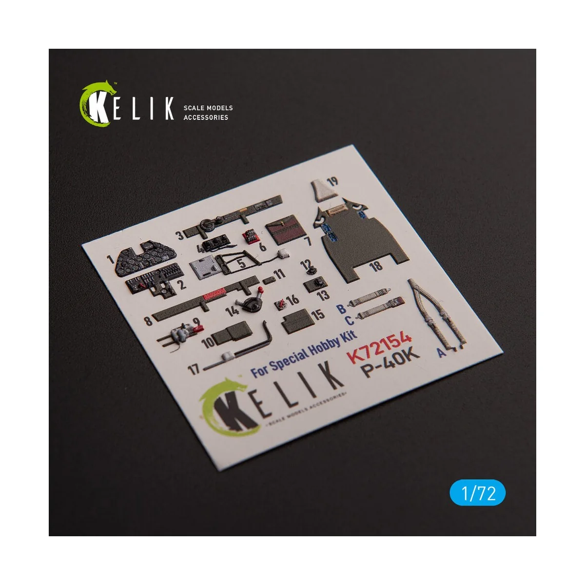 P-40K - interior 3D decals for Special Hobby kit, 1/72 - Kelik K72154