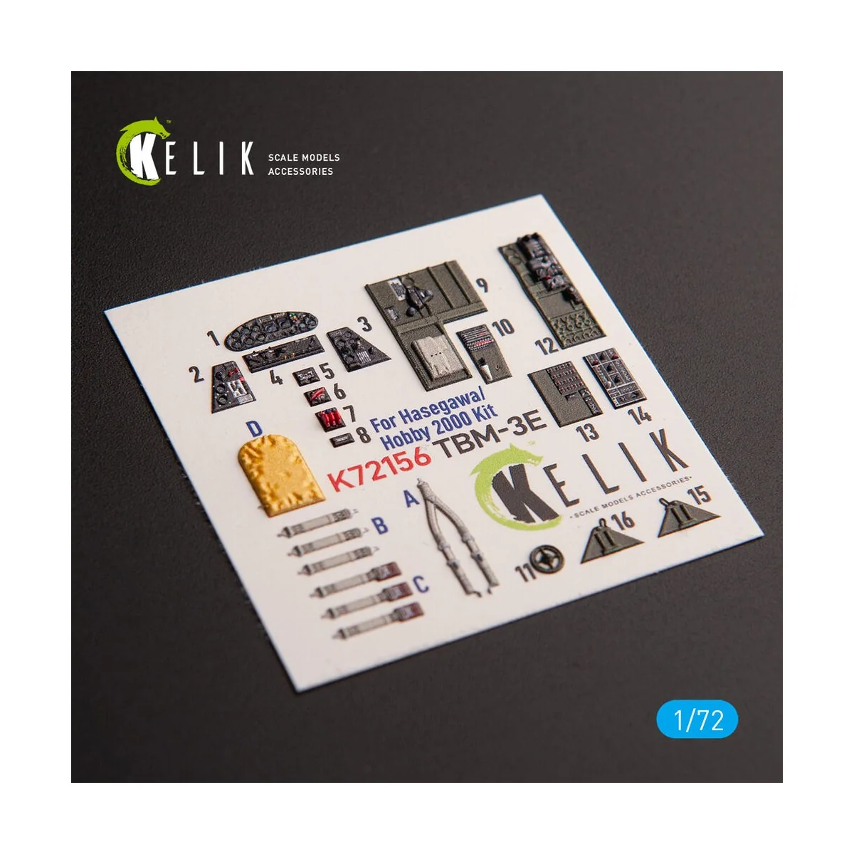 TBM-3E - interior 3D decals for Hobby 2000/Hasegawa kit, 1/72 - Kel...