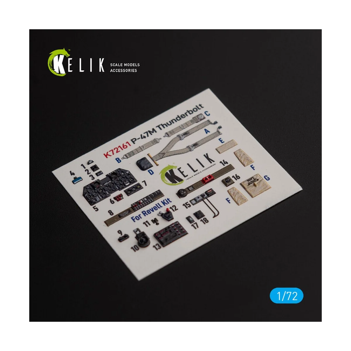 P-47M Thunderbolt- interior 3D decals for Revell kit, 1/72 - Kelik ...