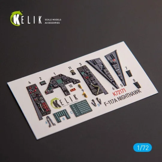 F-117A NIGHTHAWK - interior 3D decals for Academy kit, 1/72 - Kelik...