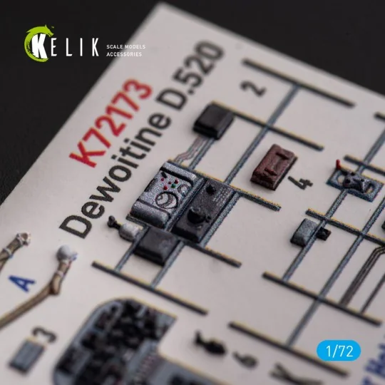 Dewoitine D.520 - interior 3D decals for Hobby 2000/Hasegawa kit, 1...