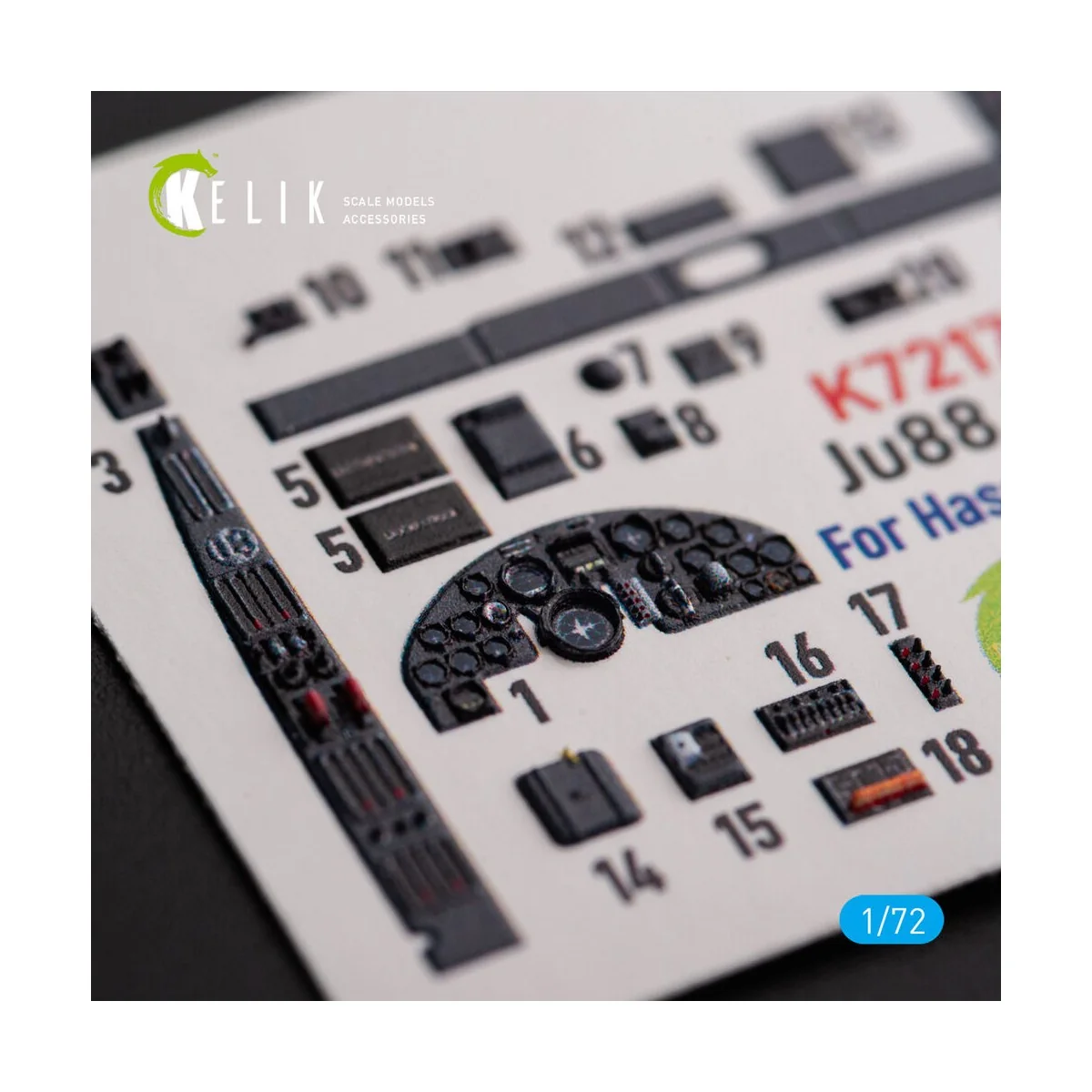 Ju88 G-6 - interior 3D decals for Hasegawa kit, 1/72 - Kelik K72176