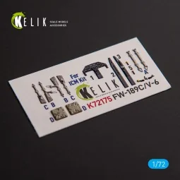 FW-189C/V-6 - interior 3D decals for ICM kit, 1/72 - Kelik K72175