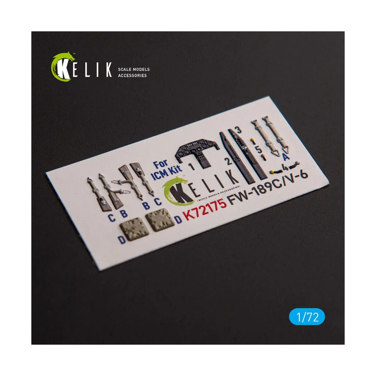 FW-189C/V-6 - interior 3D decals for ICM kit, 1/72 - Kelik K72175