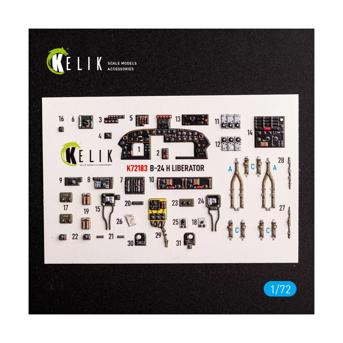 B-24H Liberator - interior 3D decals for Airfix kit, 1/72 - Kelik K...