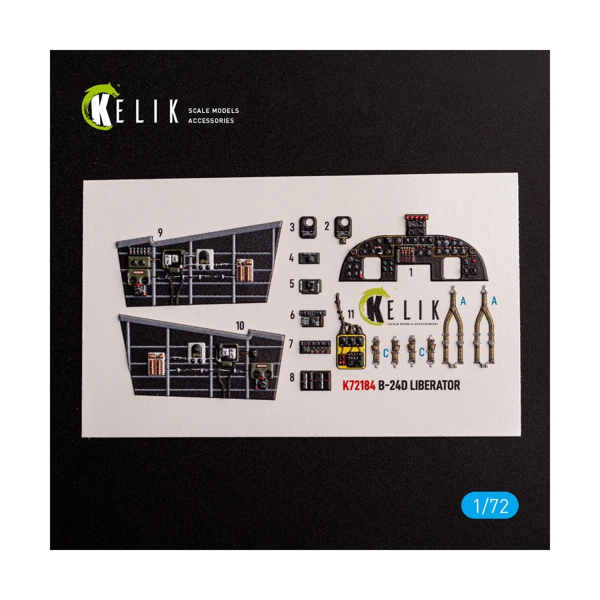 B-24D Liberator - interior 3D decals for Hasegawa kit, 1/72 - Kelik...