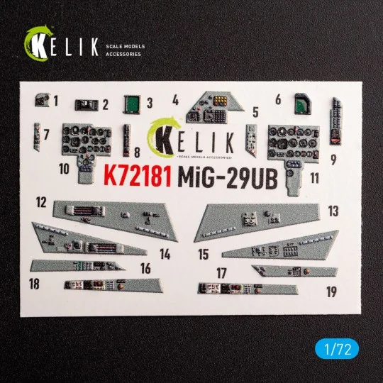 MiG-29UB - interior 3D decals for IBG models kit, 1/72 - Kelik K72181
