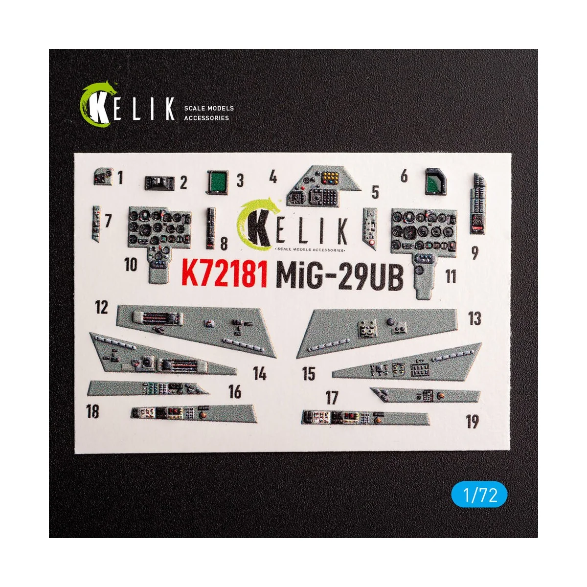 MiG-29UB - interior 3D decals for IBG models kit, 1/72 - Kelik K72181