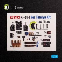 KI-61 - interior 3D decals for Tamiya kit, 1/72 - Kelik K72193