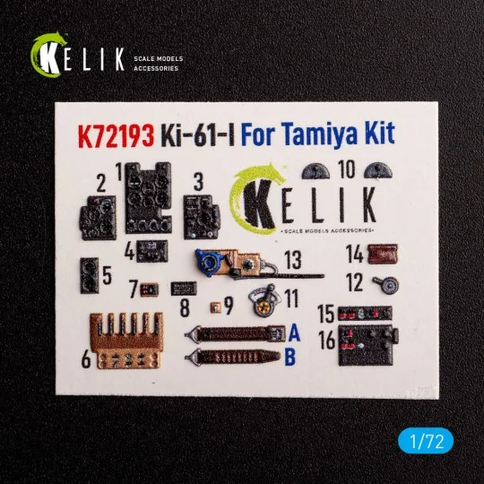 KI-61 - interior 3D decals for Tamiya kit, 1/72 - Kelik K72193