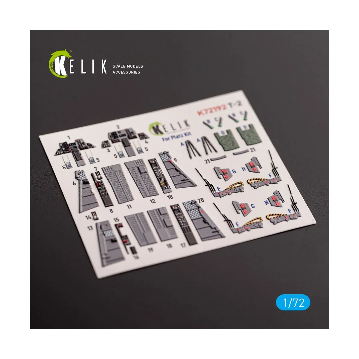 T-2 Advanced Trainer - interior 3D decals for Platz kit, 1/72 - Kel...