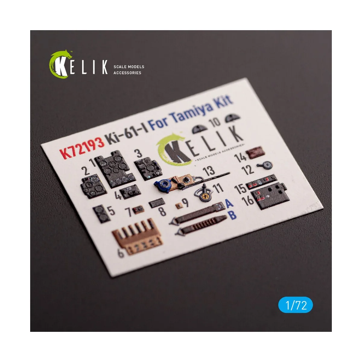 KI-61 - interior 3D decals for Tamiya kit, 1/72 - Kelik K72193