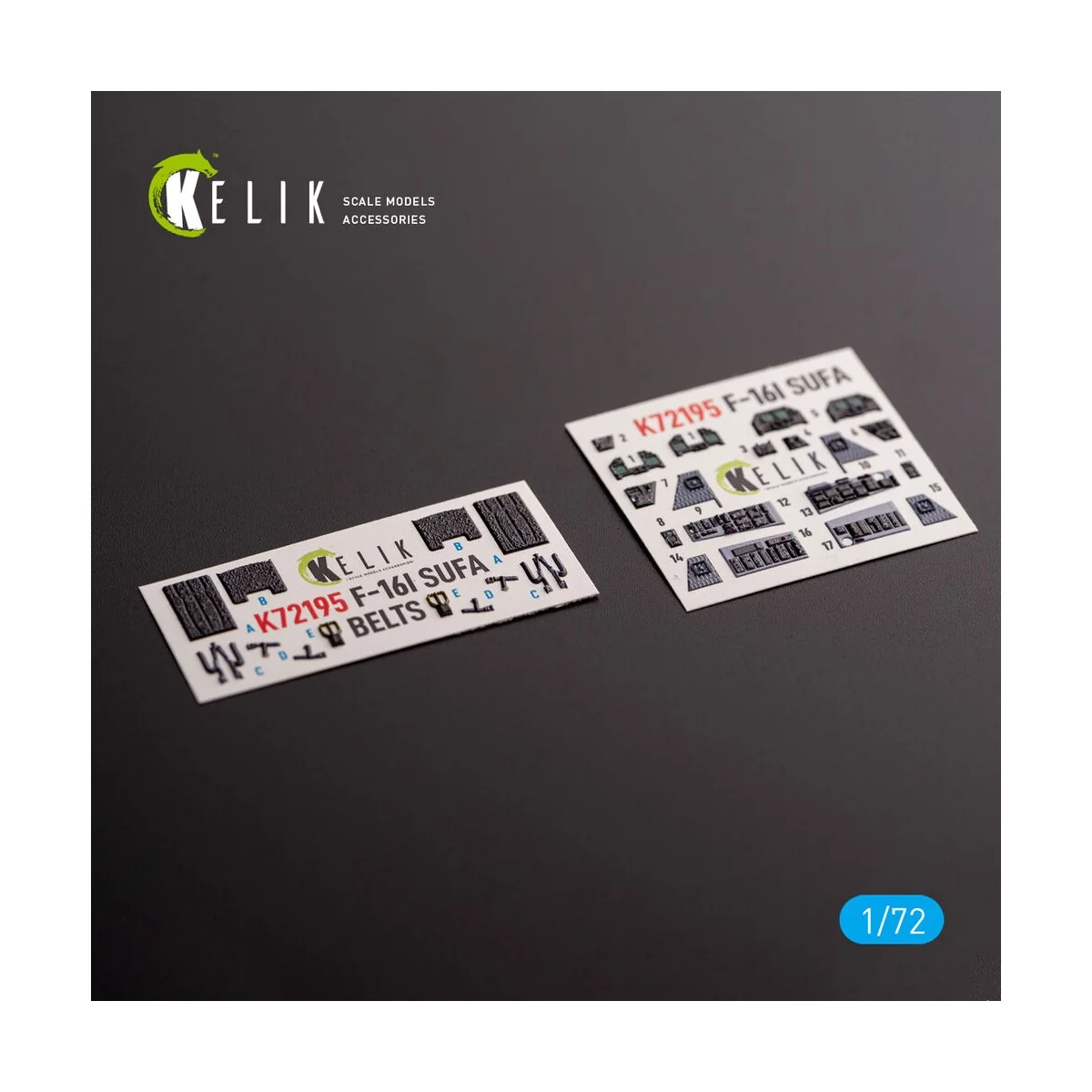 F-16I - interior 3D decals for Hasegawa kit, 1/72 - Kelik K72195