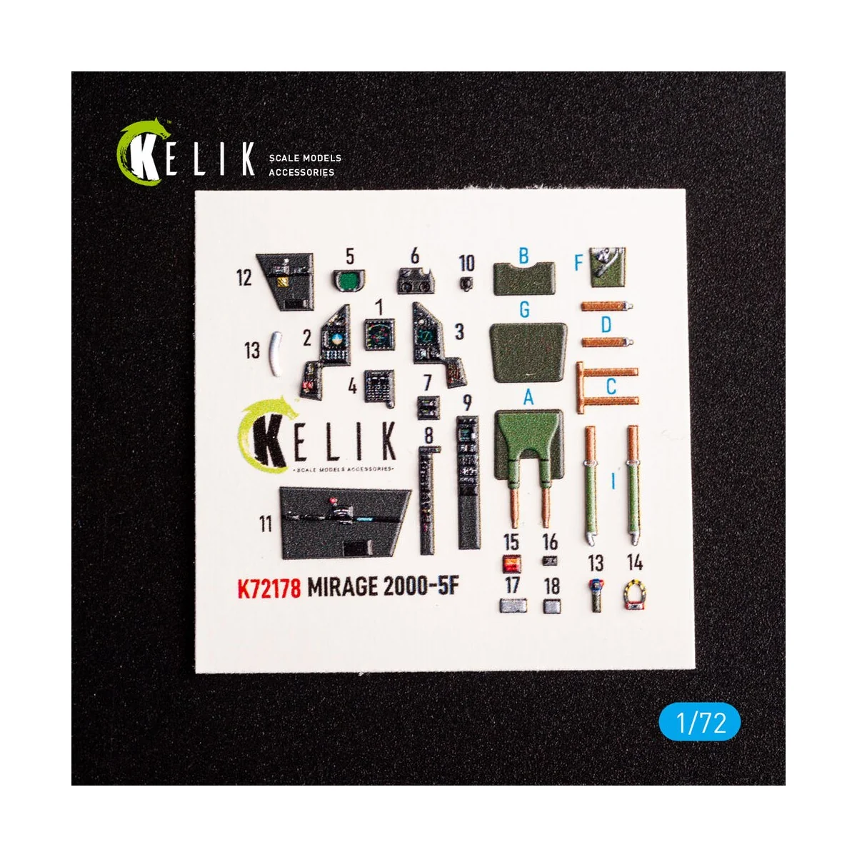 Mirage 2000-5F - interior 3D decals for ModelSvit kit, 1/72 - Kelik...