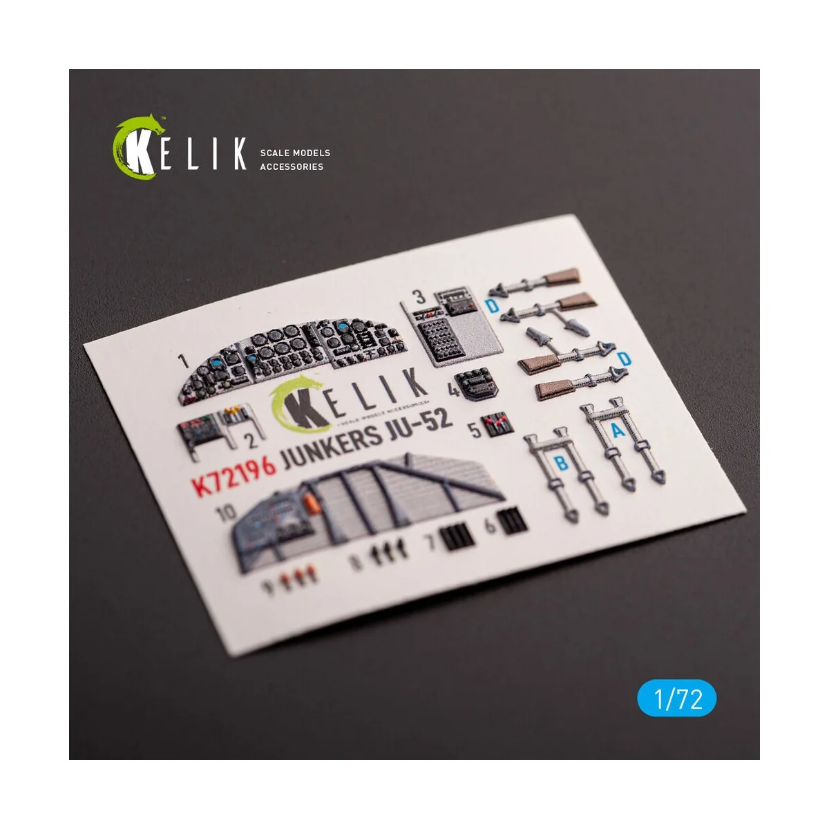 Ju-52 - interior 3D decals for Italeri kit, 1/72 - Kelik K72196