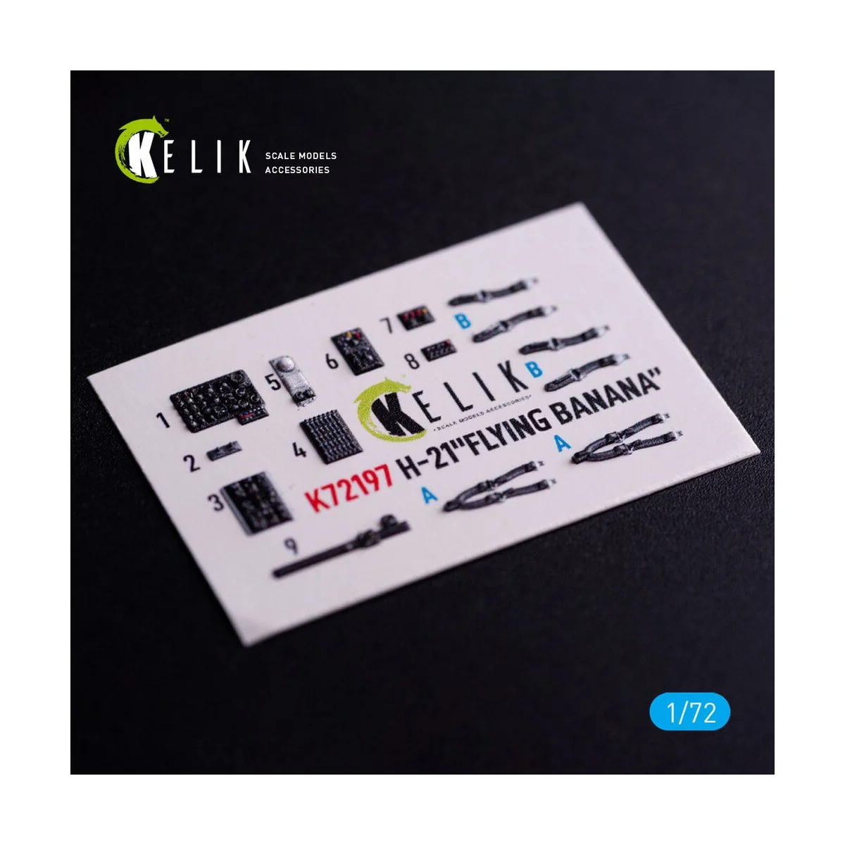 H-21 Flying Banana - interior 3D decals for Italeri kit, 1/72 - Kel...