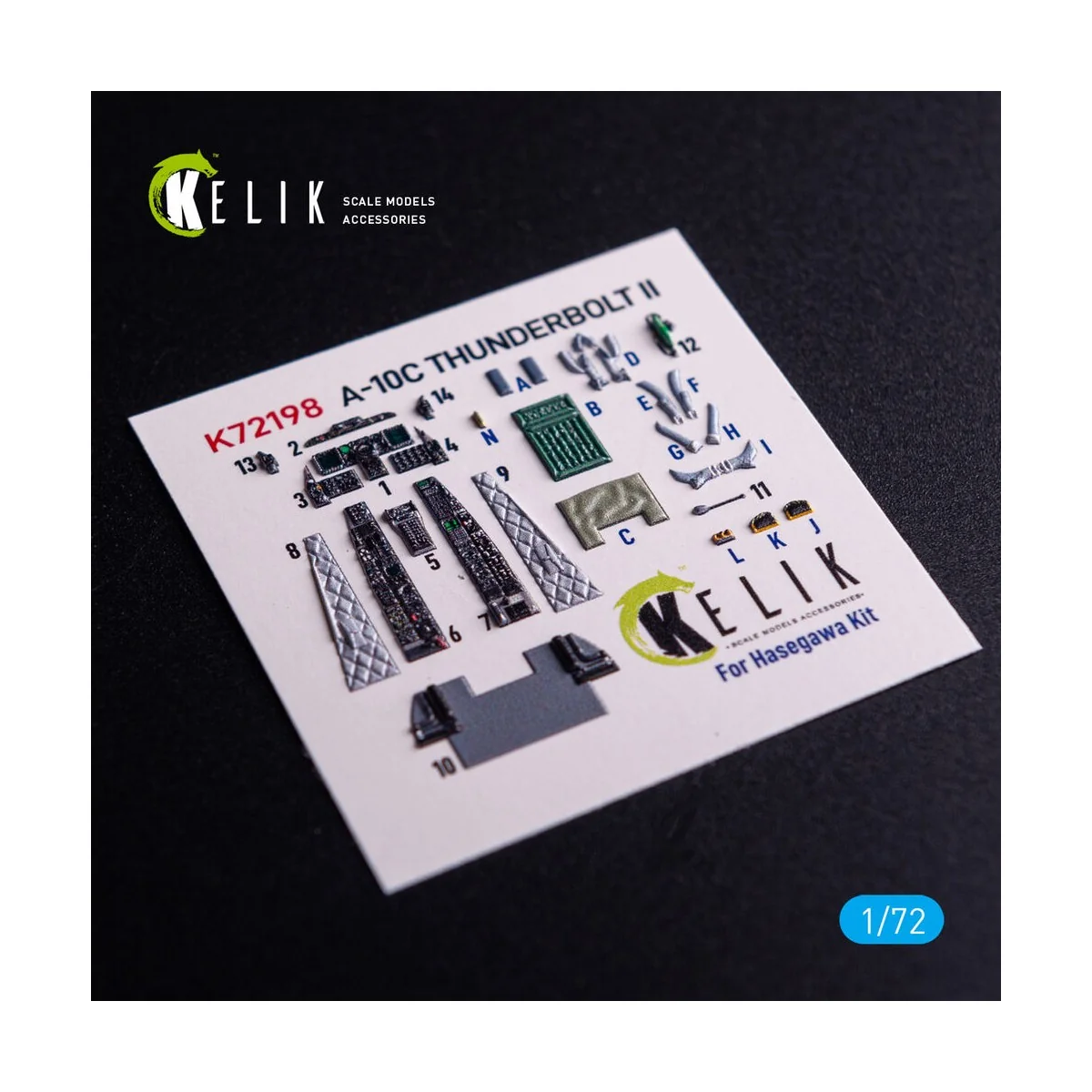 A-10C - interior 3D decals for Hasegawa kit, 1/72 - Kelik K72198