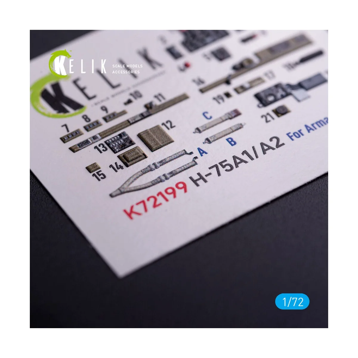 H-75A1/AR - interior 3D decals for Arma Hobby kit, 1/72 - Kelik K72199