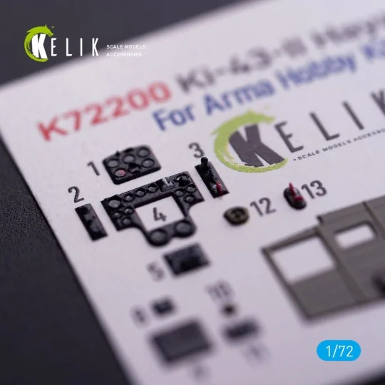 Ki-43-II Hayabusa - interior 3D decals for Arma Hobby kit, 1/72 - K...