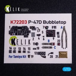 P-47D Bubbletop - interior 3D decals for Tamiya kit, 1/72 - Kelik K...