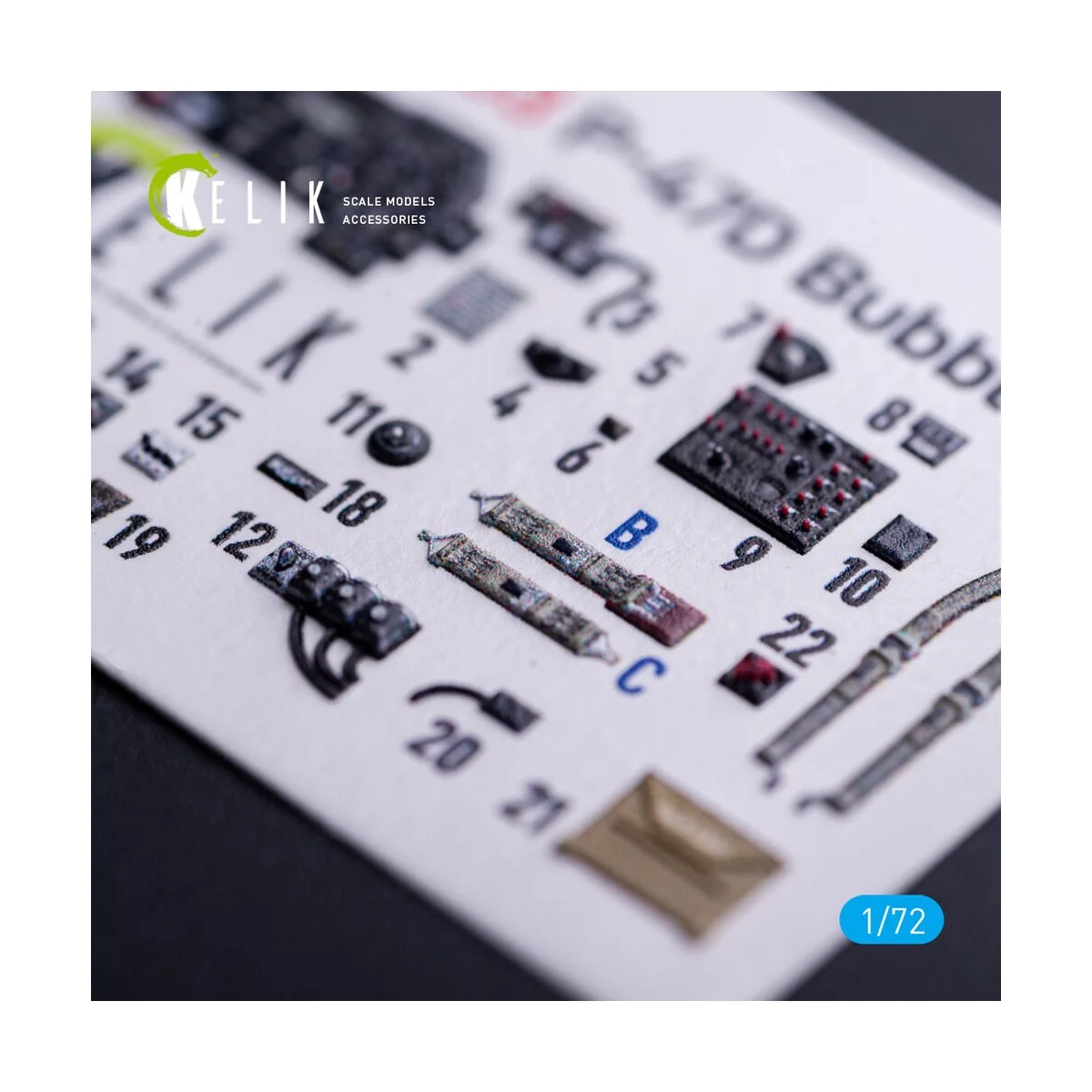 P-47D Bubbletop - interior 3D decals for Tamiya kit, 1/72 - Kelik K...