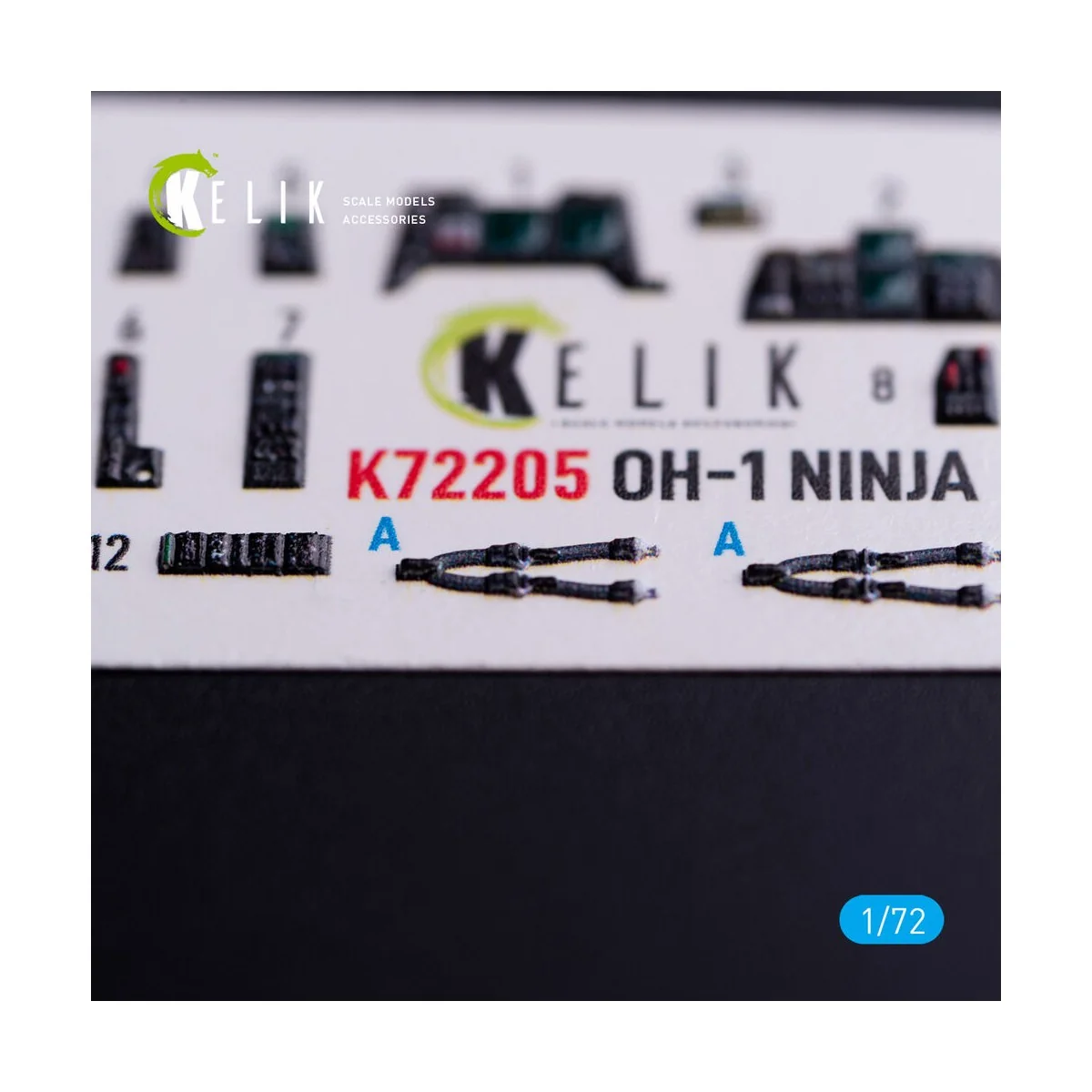 OH-1 NINJA - interior 3D decals for Aoshima kit, 1/72 - Kelik K72205