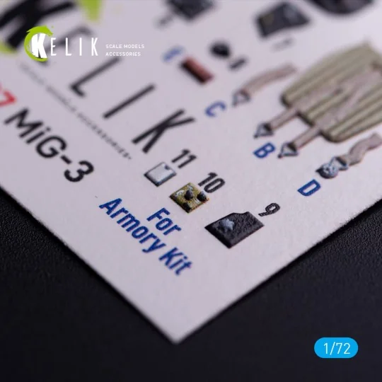 MiG-3 - interior 3D decals for Armory kit, 1/72 - Kelik K72207