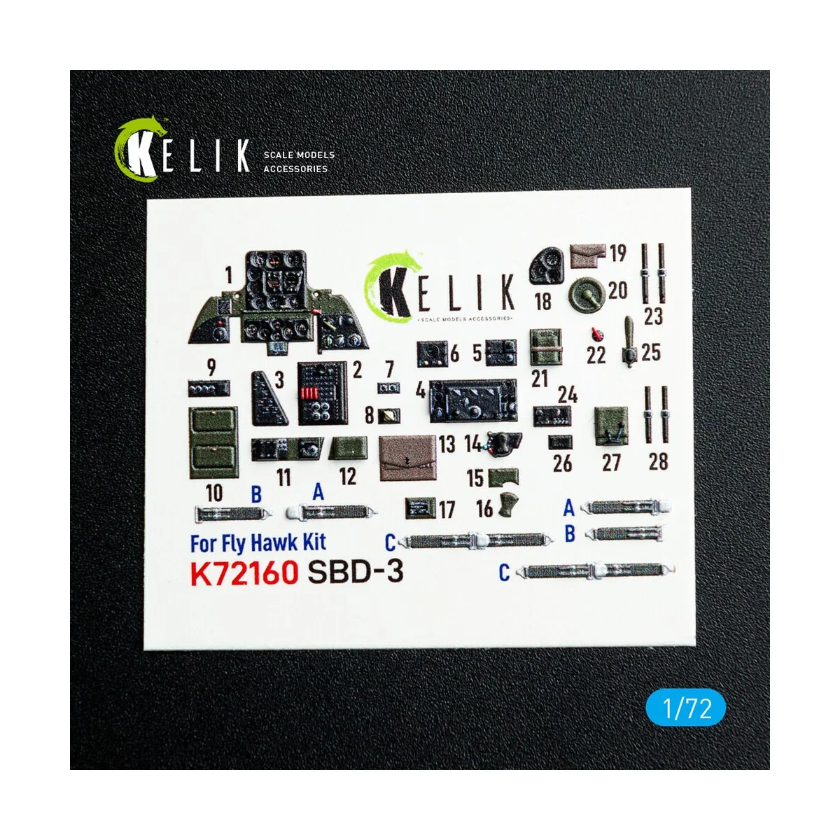 SBD-3 Dauntless - interior 3D decals for FlyHawk kit, 1/72 - Kelik ...