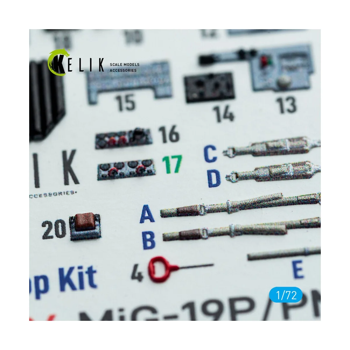 MiG-19P/PM - interior 3D decals for ClearProp kit, 1/72 - Kelik K72204