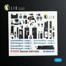 Gannet AS1/AS4 - interior 3D decals for Revell kit, 1/72 - Kelik K7...