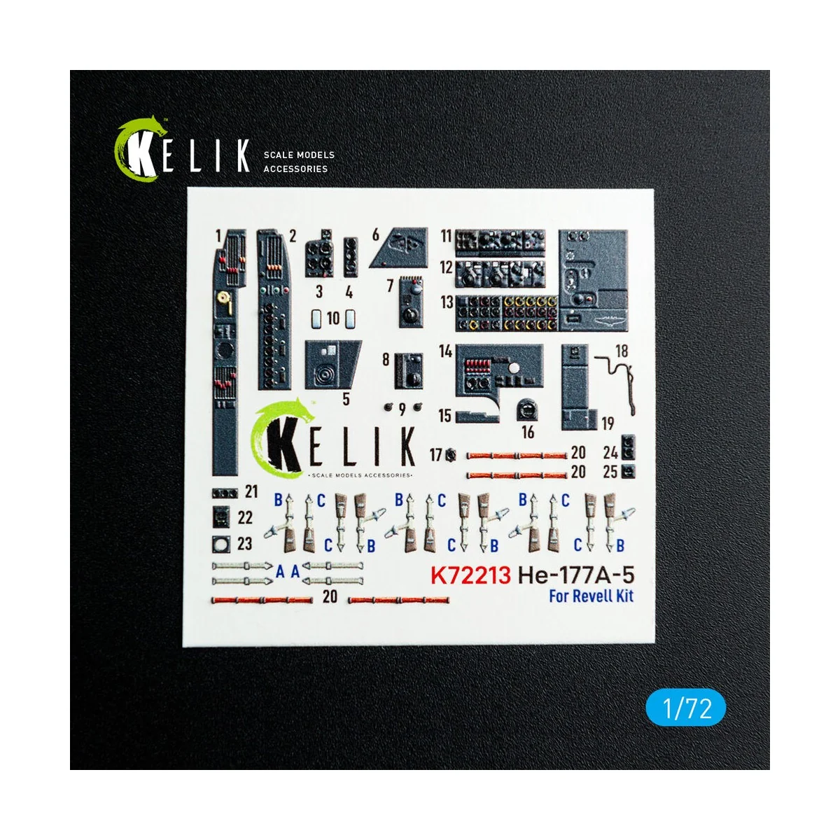 He-177A-5 - interior 3D decals for Revell kit, 1/72 - Kelik K72213