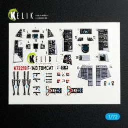 F-14B Tomcat - interior 3D decals for HobbyBoss kit, 1/72 - Kelik K...