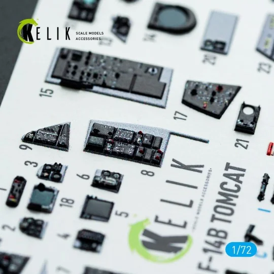 F-14B Tomcat - interior 3D decals for HobbyBoss kit, 1/72 - Kelik K...