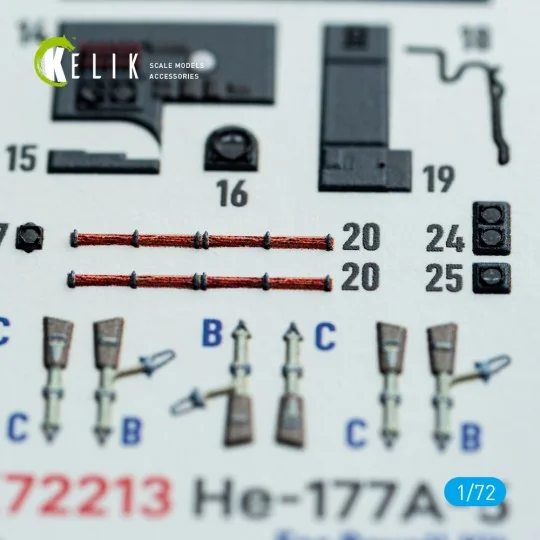 He-177A-5 - interior 3D decals for Revell kit, 1/72 - Kelik K72213
