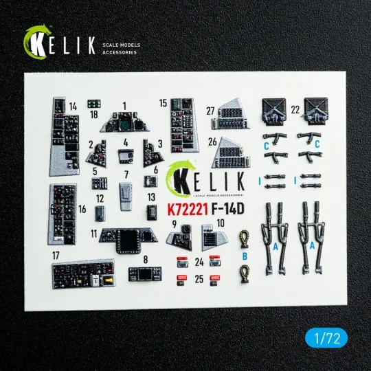 F-14D Super Tomcat - interior 3D decals for Academy kit, 1/72 - Kel...