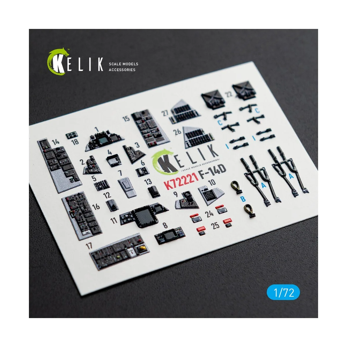 F-14D Super Tomcat - interior 3D decals for Academy kit, 1/72 - Kel...