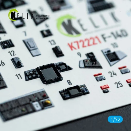 F-14D Super Tomcat - interior 3D decals for Academy kit, 1/72 - Kel...