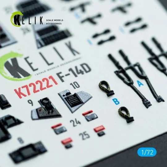 F-14D Super Tomcat - interior 3D decals for Academy kit, 1/72 - Kel...