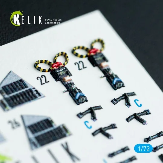 F-14A Tomcat - interior 3D decals for Academy kit, 1/72 - Kelik K72222