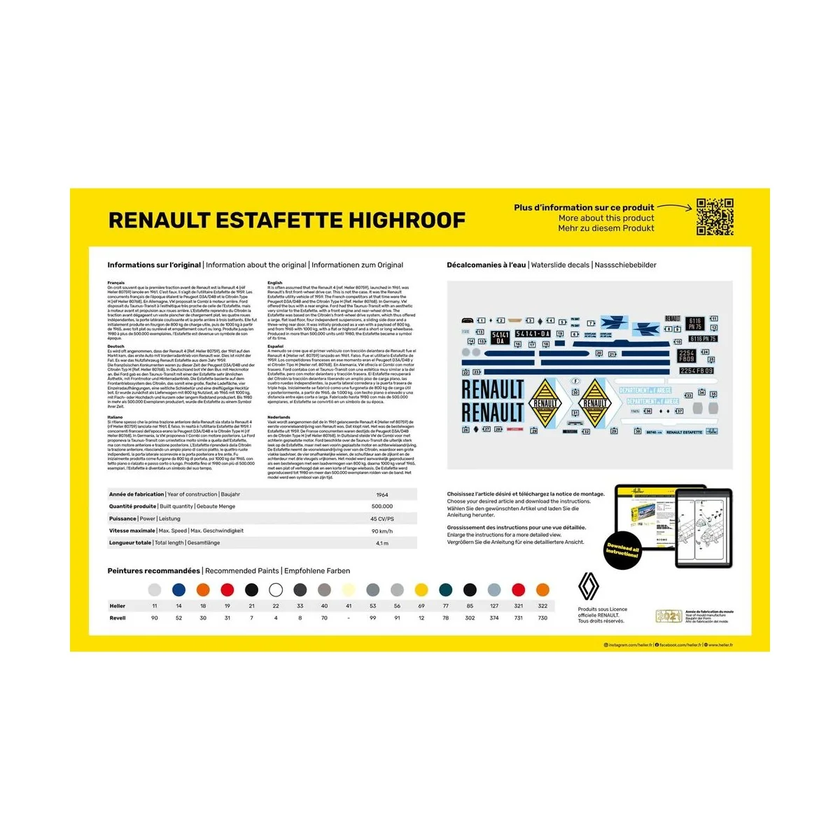 STARTER KIT Renault Estafette Highroof - Heller 56740