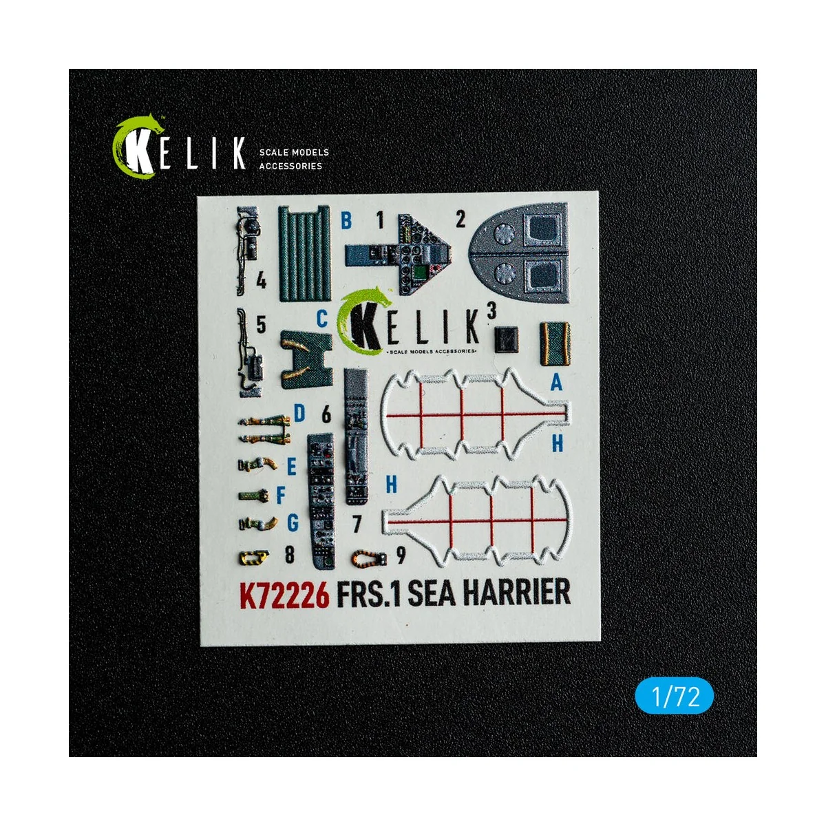 FRS.1 SEA Harrier - interior 3D decals for Italeri kit, 1/72 - Keli...